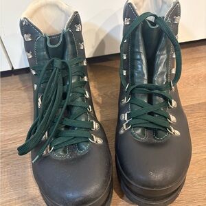 Raichle Switzerland Black Leather Mountaineering Hiking Boots Mens Size: 12